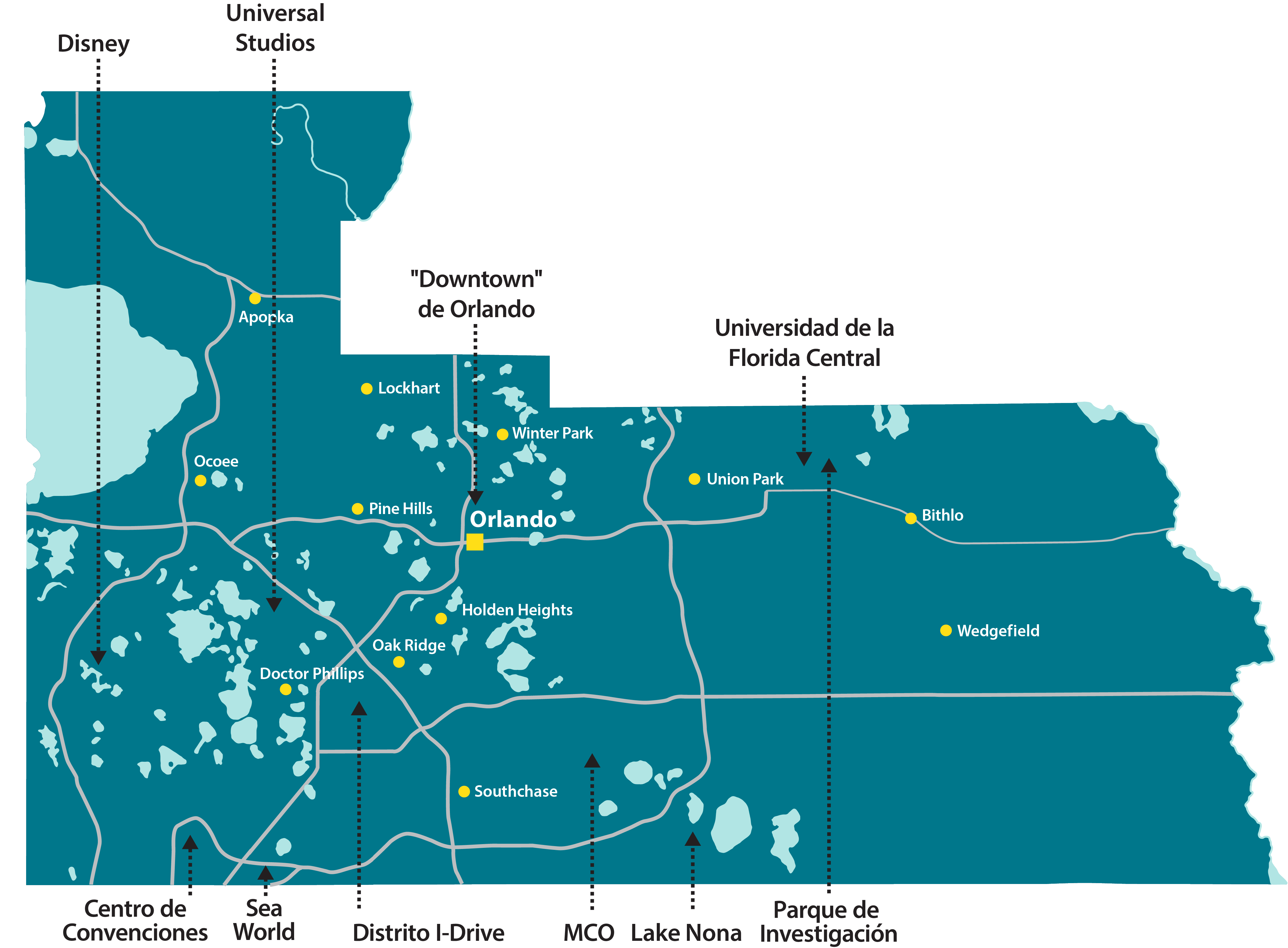 Mapa del Condado de Orange Nuevo